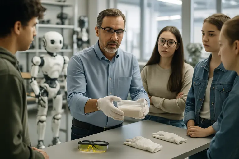 Portable STEAM materials arranged for a low-cost robotics modeling session